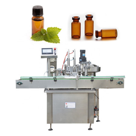 automatikus palackcímkéző gép illóolaj üveg palack feltöltő kupak és címkéző gép