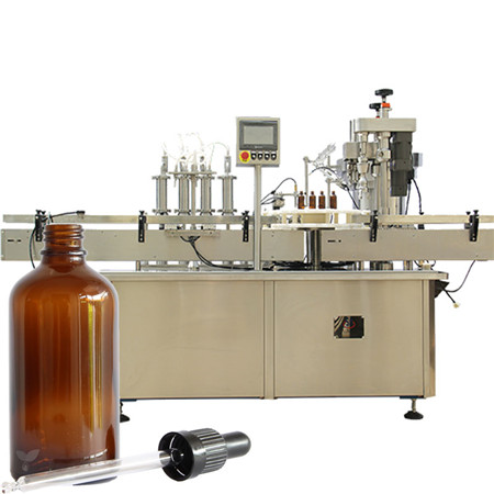 Automatikus palackolaj-töltő gép 15 ml-es palacktöltő géppel, ampullák feltöltésére és lezárására szolgáló géppel 10ml-es olajatöltő géppel