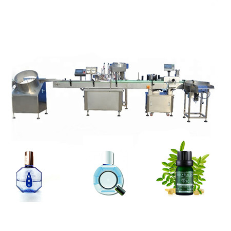 Automatikus aszeptikus folyékony palack töltőgép Szemcsepp, e-juice töltő kupak és címkekészítő gép